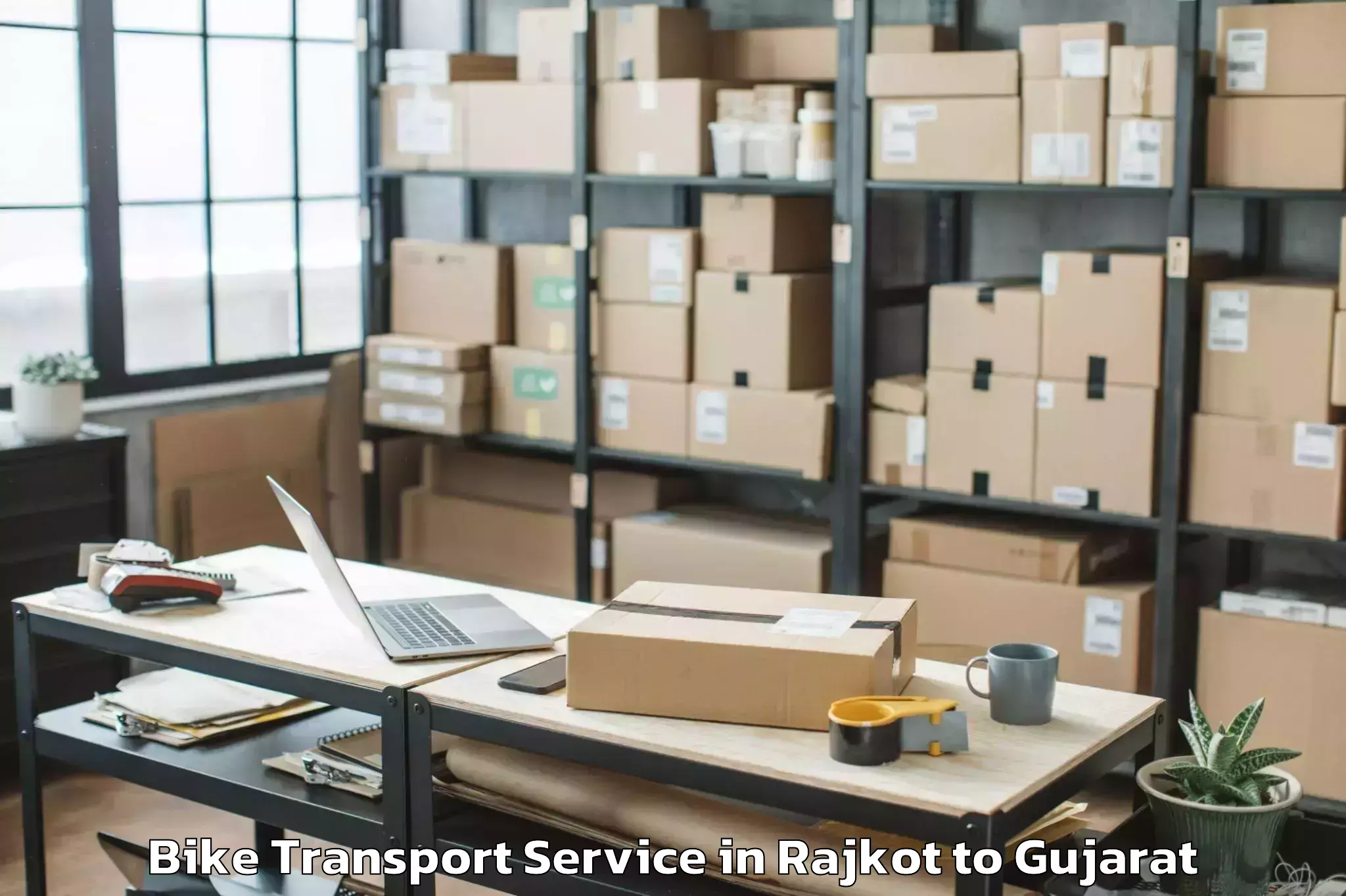 Professional Rajkot to Adalaj Bike Transport